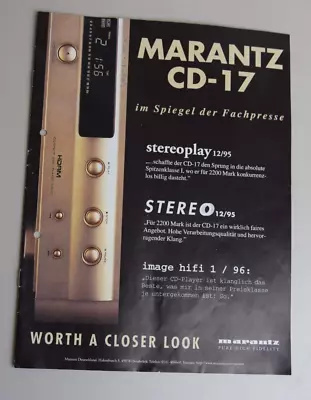 Kaufen Marantz Cd 17 Test Heft Pressestimmen Prospekt Stereoplay Etc. • 19€
