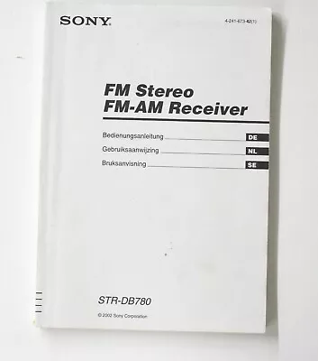 Kaufen Original SONY STR-DB780 Stereo Receiver Owner's Manual / Bedienungsanleitung !!! • 19€