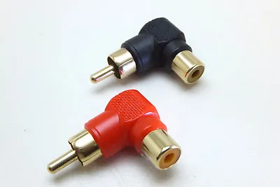 Kaufen 1 Set Rot-Schwarz Winkel Cinch-Adapter;RCA-Winkel Cinch Stecker-Buchse Für Audio • 5.95€