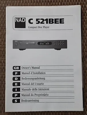 Kaufen CD Player NAD C521 BEE Bedienungsanleitung Manual Original • 5€