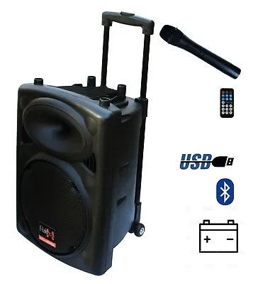 Kaufen E-Lektron EL25-M 500W Mobile PA Soundanlage Akku-MP3-USB-BT Mikrofon Rollkoffer • 169.99€