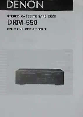 Kaufen Denon DRM-550 Kassettendeck Abspielgerät Bedienungsanleitung - BENUTZERHANDBUCH • 6.76€