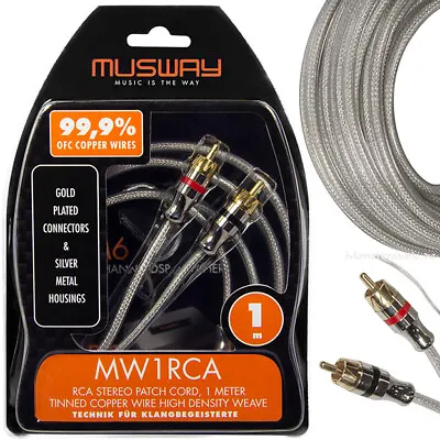 Kaufen Musway OFC Kupfer Stereo Cinchkabel 1m High End 2-Kanal-Audio-Kabel 100cm MW1RCA • 11.90€
