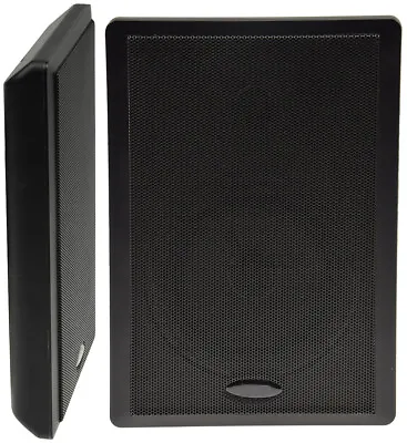 Kaufen 40W Flat Panel Lautsprecher 2-Wege 86dB 1 Paar Schwarz Surround Wand Boxen Slim • 59.99€