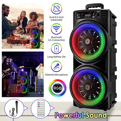 Kaufen Bluetooth 5.0 Lautsprecher LED Subwoofer Boombox Musikbox Party LED Mit Mikrofon • 54.59€