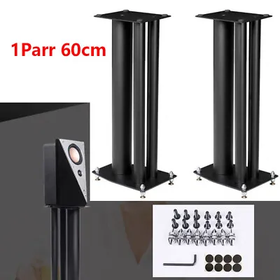 Kaufen 1 Paar 60CM Lautsprecherständer HIFI Doppelsäulen Schwarz Boxen Ständer Stativ • 84.99€