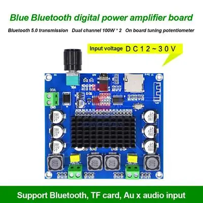 Kaufen 2x100W Bluetooth 5.0 Stereo-Verstärkerplatine USB DAC Subwoofer-Ausgang • 16.07€