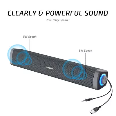 Kaufen Kompakte Soundbar Computer PC Lautsprecher USB 6D-Surround-Sound Bass-Sound DE • 16.10€