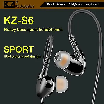 Kaufen High-End Kopfhörer KZ-S6 Schwarz Pro Sports In-Ear Headphones In PU Hardcase • 19.90€