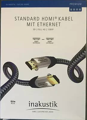 Kaufen  Inakustik Premium Standard HDMI Kabel Mit Ethernet 8,0m 42308 • 30€