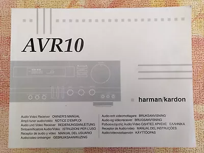 Kaufen Harman/Kardon AVR10  AVR 10 AV Receiver  Bedienungsanleitung Deutsch • 8€