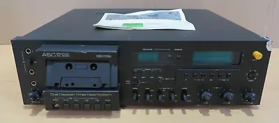Kaufen ASC AS 3000 3-Head Stereo Kassetten Tapedeck Schwarz Early 80s Vintage / Defekt • 204€