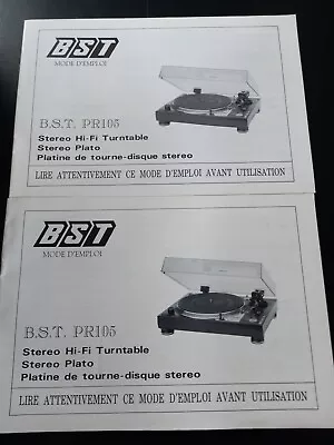 Kaufen Istruzioni / Manuale Originale Bst Pr105 Hi-fi Turntable • 16.90€