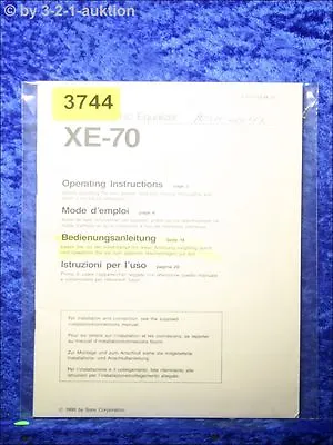 Kaufen Sony Bedienungsanleitung XE 70 Graphic Equalizer  (#3744) • 9.50€