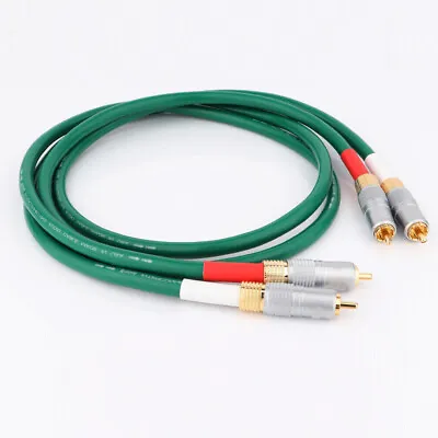 Kaufen Paar OFC Reines Kupfer Walzdraht Vergoldet Adapter HIFI Audio Cinch RCA Kabel • 44.02€