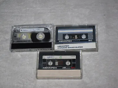 Kaufen   3 MCs Musikkassetten --  MEMOREX (CRX II/CRS+/dB Series 60) (bespielt!?)   • 4€