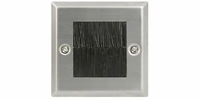 Kaufen Silber Einzelbürste Kabel Eingang Aufgeräumtes System Wandplatte Für Wand Rückseite Box TV Sky • 8.67€