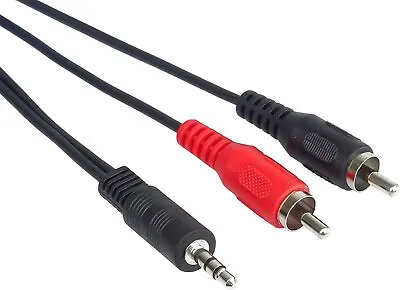 Kaufen AUX Kabel Klinken Stecker 3,5 Mm Zu 2x RCA Phono Cinch Audio Y Stereo 2,3,5,10 M • 4.99€