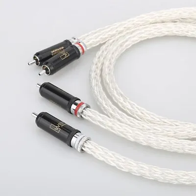 Kaufen 1 Dual 8awg OCC Cinch-Kabel Versilbertes HiFi-Audio-Verbindungskabel WBT-Stecker • 134.27€