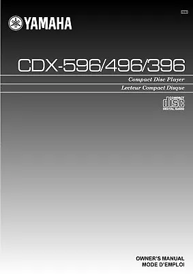 Kaufen Bedienungsanleitung-Operating Instructions Für Yamaha CDX-596, CDX-496, CDX-396 • 10.50€