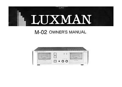 Kaufen Bedienungsanleitung-Operating Instructions Für Luxman M-02  • 9€