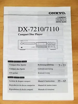 Kaufen Bedienungsanleitung - Onkyo DX-7210/7110 - Compact Disc Player • 14.99€