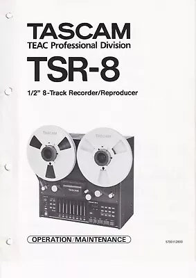 Kaufen Operation Maintenance -Anleitung Für Tascam TSR-8  • 25€