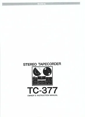 Kaufen Sony Bedienungsanleitung  Für TC 377 Owners Manual Englisch Copy • 12.50€