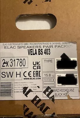 Kaufen ELAC Vela BS 403 Schwarz Black Paar Hochglanz Highgloss Lautsprecher NEU/OVP • 1,499€