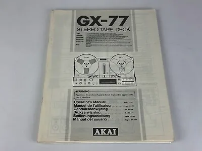 Kaufen Akai GX 77 Operating Instructions / Bedienungsanleitung • 45€