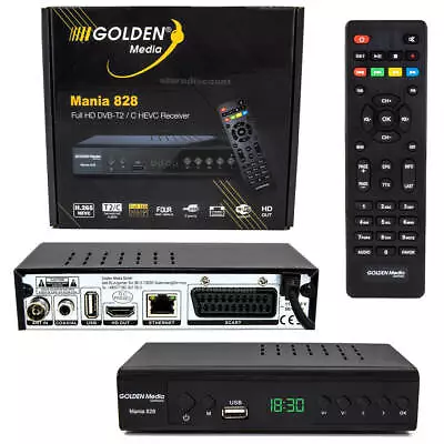 Kaufen Kabelreceiver Digital Kabel TV HD Receiver DVB-C + T2 USB SCART HDMI Mania 828 • 29.90€