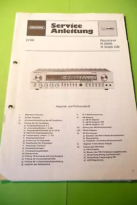 Kaufen Service Manual-Anleitung Für Grundig R 2000  ,ORIGINAL ! • 17€