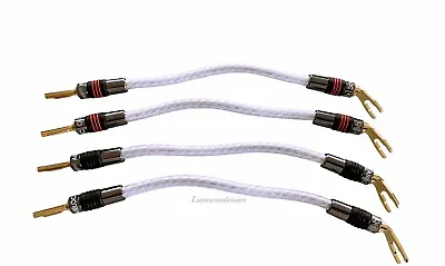 Kaufen QED GENESIS Silver Spiral 4x Speaker Jumper Cable Terminated Qed Airloc Plugs • 115€