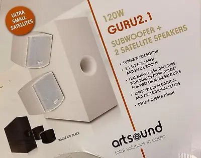 Kaufen ARTSOUND GURU2.1 Speakerset 2.1 Schwatz + 1x 2er Set Speaker Schwarz Gratis • 199€