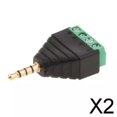 Kaufen 2X 4-polige 3,5 Mm Stereo Stecker Terminalblock Cinch RCA Stecker • 4.90€