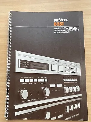 Kaufen Original REVOX B251 Anleitung User Manual (from Collection) - NEU / NEW! • 29€