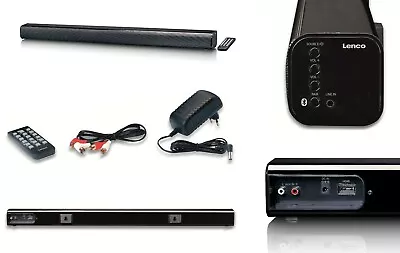 Kaufen Lenco SB-040 Soundbar 85cm Bluetooth FB HDMI 40W RMS Bass Reflex RCA AUX Black • 59.95€