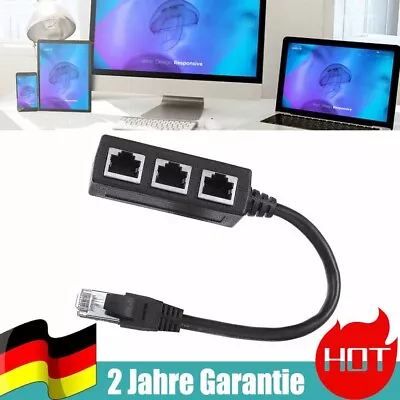 Kaufen ABS RJ45 LAN Ethernet Netzwerk Verteiler Splitter Cat7 1 Zu 3 Port Adapterkabel • 9.92€