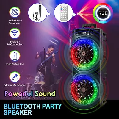 Kaufen Wireless Bluetooth Lautsprecher Box Stereo Party Musikbox Mit Mikrofon RGB Licht • 55.99€