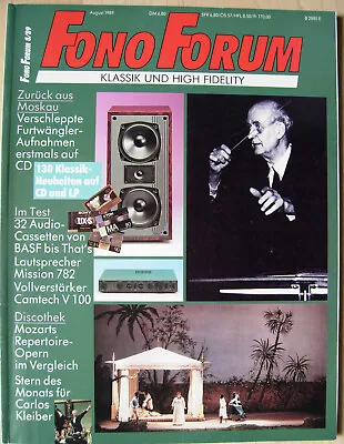 Kaufen Fono Forum 8/89 Camtech V100, Mission 782, Furtwängler-Aufnahmen, Mozart-Opern • 5€