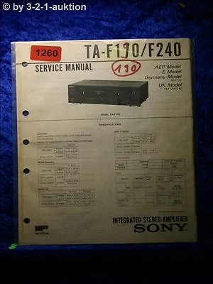 Kaufen Sony Service Manual TA F190 / F240 Amplifier  (#1260) • 14.95€