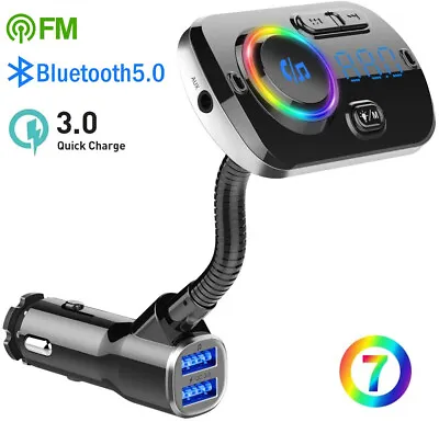 Kaufen Bluetooth 5.0 FM Transmitter Auto Radio Adapter KFZ Freisprecheinrichtung Kit DE • 17.89€