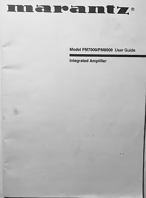 Kaufen MARANTZ PM7000 / PM8000 User Guide       78 Seiten • 59€
