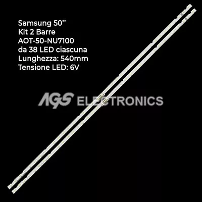 Kaufen Kit 2 Bandes 38 Barres Tv-led Samsung Aot-50-nu7100 Bn96-45952a V8n1-500sm0-r0 • 36€