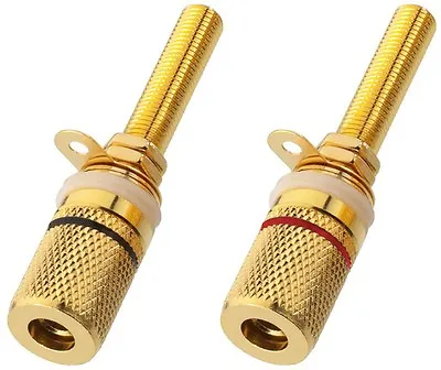 Kaufen 2 Monacor LS Polklemmen Anschlussklemmen Lautsprecherterminal Vergoldet BP-500G • 35.90€