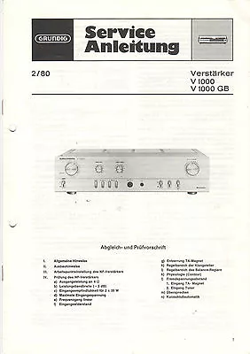 Kaufen Grundig Service Anleitung Manual V 1000 V 1000 GB  B814 • 8.42€