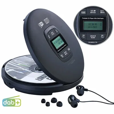 Kaufen Auvisio Tragbarer CD-Player, DAB+ Radio, Bluetooth, Akku, Ohrhörer, Anti-Shock • 76.99€