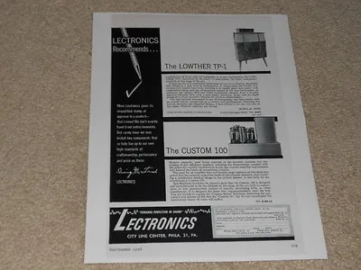 Kaufen Sehr Selten Lectronics Lowther TP-1 Lautsprecher Ad, 1956,Maß 100 Rohr Amp Info • 7.60€