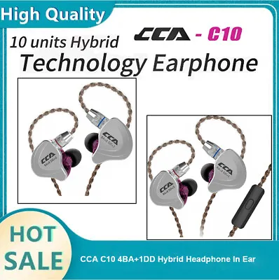 Kaufen CCA C10 4BA+1DD Hybrid Headphone In Ear Headset Bass Earphone HIFI Earbuds SDE • 35.30€