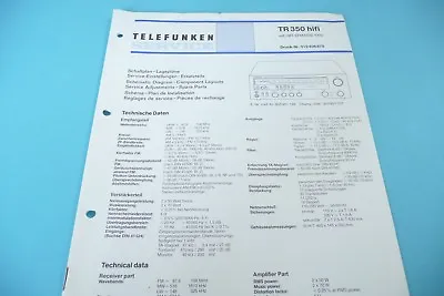 Kaufen Service Manual-Anleitung Für Telefunken TR 350 ,ORIGINAL!! • 15€